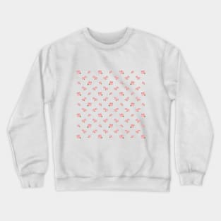 Pink Roses Illustrative Pattern Crewneck Sweatshirt